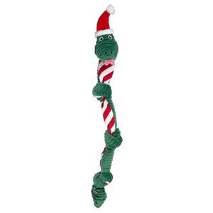 Kong Size M/L Knots Snake Plush Rope Dog Toy Green Santa‎ Squeaky Crinkle Shake